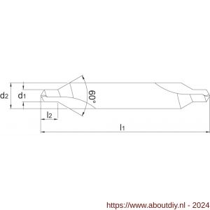 Phantom 15.100 HSS centerboor DIN 333-A 60 graden 2x5 mm - A40504269 - afbeelding 2
