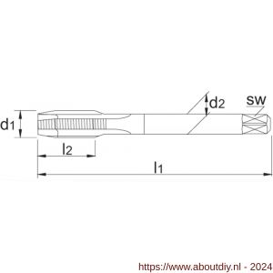 Phantom 25.097 UNI HSS-E machinetap DIN 5156 BSP (gasdraad) voor doorlopende gaten 5/8 inch-14 - A40513253 - afbeelding 2