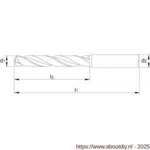 Phantom 11.271 UNI VHM spiraalboor DIN 6537-L 5xD TiAlN Whistle notch (DIN 6535-HE) 8‚5 mm - A40511397 - afbeelding 2