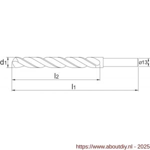 International Tools 11.415 Eco Pro HSS-E spiraalboor drievlaks schacht 13 mm 25‚0 mm - A40507109 - afbeelding 2