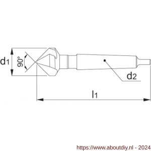 Phantom 42.570 HSS-E verzinkboor DIN 335-D 90 graden 3 snijkanten MK 1 16‚5 mm - A40512308 - afbeelding 2