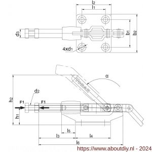 Torax 88.928 schuifstang spanklem met voet zware uitvoering nummer 5 - A40500320 - afbeelding 2