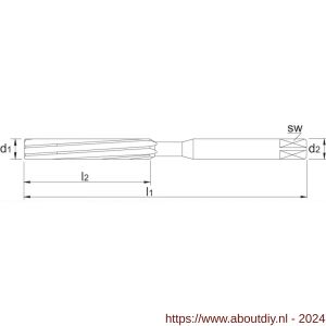 Phantom 51.110 HSS handruimer DIN 206-B H7 4 mm - A40519230 - afbeelding 2