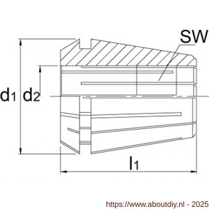 Phantom 82.880 DIN 6499-A spantang ER 16G 426G voor tappen 15 µm 5 mm - A40502896 - afbeelding 2