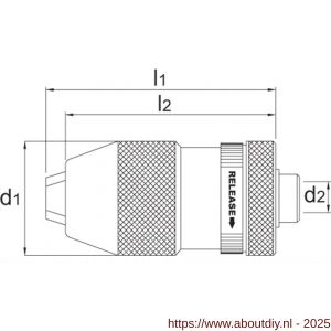 Phantom 81.210 zelfspannende boorhouder klopvast met spankrachtborging type A 1‚5-13 mm 1/2 inch-20 UNF - A40525872 - afbeelding 2