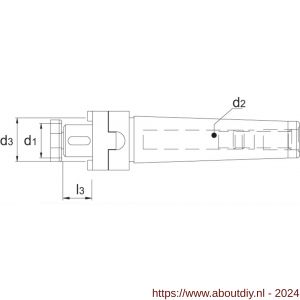Phantom 82.321 DIN 6358 Combi-opsteekfreeshouder voor frezen met langs- en dwarsspiebaan MK volgens DIN 228-A MK3 13 mm - A40501852 - afbeelding 2
