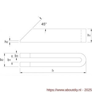 Van Ommen 88.660 spanbeugel afgeschuind DIN 6315-B 7x60 mm - A40502616 - afbeelding 2