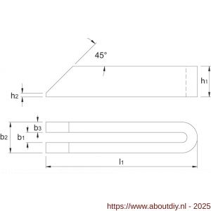 Van Ommen 88.660 spanbeugel afgeschuind DIN 6315-B 34x315 mm - A40502632 - afbeelding 2