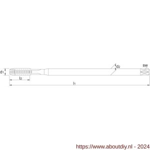 Phantom 22.350 UNI HSS-E machinetap metrisch lang voor doorlopende gaten M6 - A40513656 - afbeelding 2