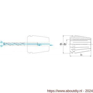 Phantom 82.940 DIN 6499-B spantang ER 40 471E rubber afgedicht 8 µm 12 mm - A40503003 - afbeelding 2