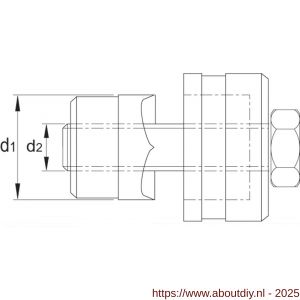 Phantom 67.250 gatenpons sanitair met bout 28‚3 mm - A40500676 - afbeelding 2