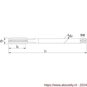 Phantom 25.820 HSS-E machinetap DIN 374 NPT voor blinde en doorlopende gaten 1/2 inch-14 - A40512720 - afbeelding 2