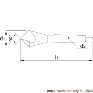 Phantom 42.530 HSS-E verzinkboor 90 graden 1 snijkant MK 3 63 mm - A40512148 - afbeelding 2