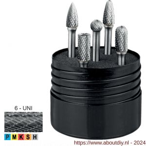 International Tools 49.140 Eco Pro HM set stiftfrezen vorm B, C, D, F en G 6-UNI diameter 10 - A40516506 - afbeelding 1