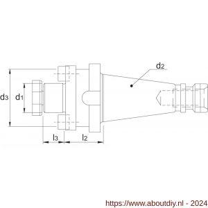 Phantom 82.253 DIN 6357 opsteekfreeshouder voor frezen met dwarsspiebaan SK volgens DIN 2080 SK40 27 mm L30 mm - A40501947 - afbeelding 2