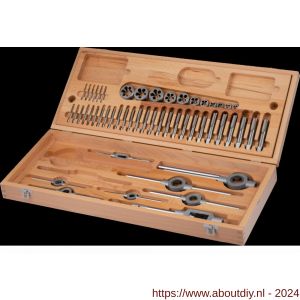 International Tools 29.120 Eco Pro set draadsnijden in houten cassette BSW 1/8-1 inch - A40514149 - afbeelding 1