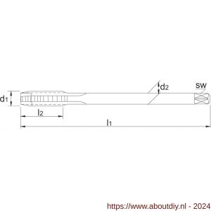 Phantom 22.701 HSS-E machinetap DIN 376 metrisch aluminium voor doorlopende gaten M8 - A40513755 - afbeelding 2