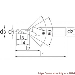 Phantom 15.820 HSS-E centerboor DIN 332/2 voor tapgaten 60 graden M12 10‚2x13 mm - A40504453 - afbeelding 2