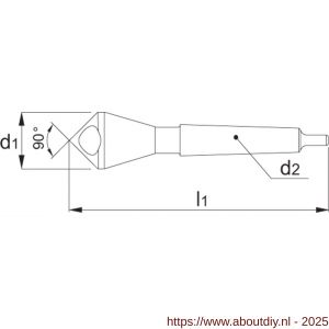 Phantom 42.510 HSS-E verzinkboor 90 graden schuin gat MK 2 50 mm - A40512130 - afbeelding 2