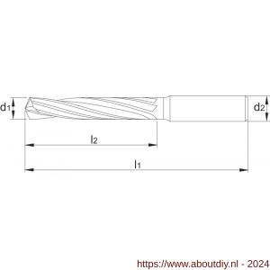 Phantom 11.286 VHM spiraalboor DIN 6537-L 5xD TiAlN gehard staal 45-70 HRc cilindrische schacht (DIN 6535-HA) 7‚5 mm - A40511813 - afbeelding 2