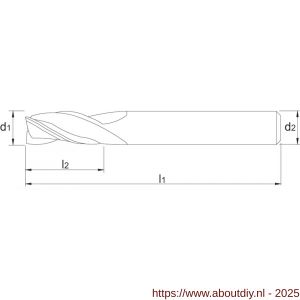 Phantom 33.256 VHM schachtfrees 3-snijder DIN 6528 AlTiN-X 4‚5x8 mm - A40517821 - afbeelding 2