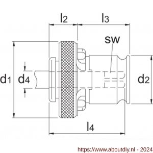 Phantom 81.651 tapinzetstuk zonder ratel DIN grootte 0 diameter 2‚8 mm SW 2‚1 mm - A40503283 - afbeelding 2