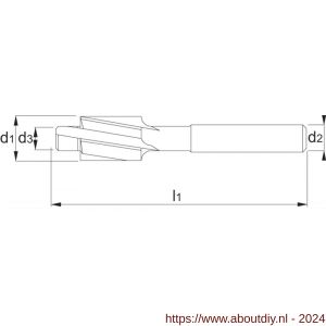Phantom 43.330 HSS-E kopverzinkboor DIN 373 180 graden middelpassing M6 6‚6x11 mm - A40516759 - afbeelding 2