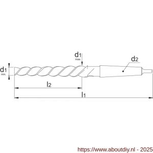 Phantom 51.810 HSS pengatschilruimer DIN 2180 coniciteit 1:50 MK 3 nummer 20 - A40521875 - afbeelding 2