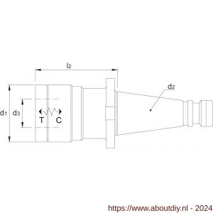 Phantom 81.613 taphouder met druk- en trekcompensatie SK volgens DIN 2080 voor gebruik met tapinzetstukken grootte 3 M14-M45 SK50 - A40503182 - afbeelding 2