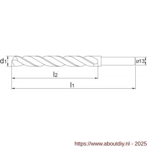 International Tools 11.413 Eco HSS spiraalboor gewalst schacht 13 mm 27‚0 mm - A40507052 - afbeelding 2