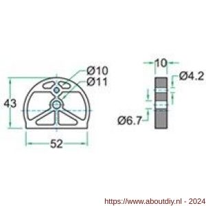 Artitec deurbuffer verhoger 10 mm RVS mat voor 01995 - A23000697 - afbeelding 2