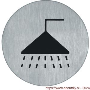 Artitec symboolplaat pictogram douche diameter 75 mm RVS mat - A23001365 - afbeelding 1
