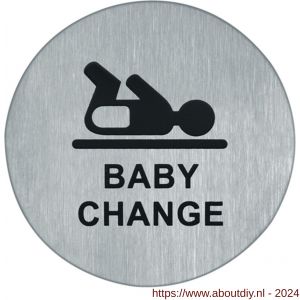 Artitec symboolplaat pictogram baby change diameter 75 mm RVS mat - A23001366 - afbeelding 1