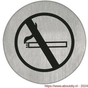 Artitec symboolplaat pictogram niet roken diameter 75 mm RVS mat - A23001367 - afbeelding 1