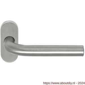 Artitec gatdeel deurkruk Boda RVS mat 8 mm ovaal smalrozet klasse 4 - A23000829 - afbeelding 1