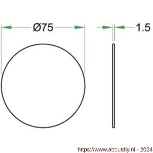 Artitec symboolplaat pictogram drücken diameter 75 mm RVS mat - A23001373 - afbeelding 2