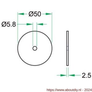 Artitec deurbuffer rozet RVS mat voor 02003-02034-02036 - A23000698 - afbeelding 2