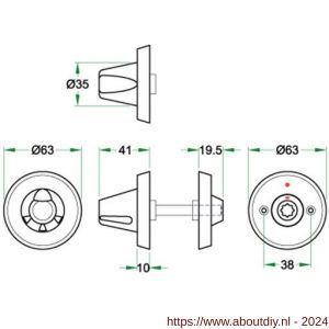 Artitec Zorg en Welzijn S-preventie anti suicidaal WC garnituur slipkop rozet diameter 63 mm RVS mat - A23001226 - afbeelding 2