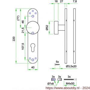 Artitec Proline Classic knop meterkast langschild PL RVS mat PC 55 LS - A23001325 - afbeelding 2