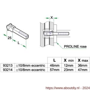 Artitec tuimel wisselstift deurdikte 49-59 mm heso gereduceerd - A23000646 - afbeelding 1