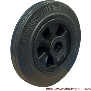 Protempo serie 01 transportwiel los PP velg standaard zwarte rubberen band 80 mm glijlager - A20910869 - afbeelding 1