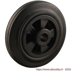 Protempo serie 01 transportwiel los PP velg standaard zwarte rubberen band 160 mm glijlager - A20910882 - afbeelding 1