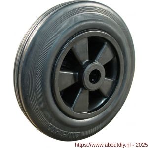 Protempo serie 01 transportwiel los PP velg standaard zwarte rubberen band 200 mm rollager RVS - A20910890 - afbeelding 1