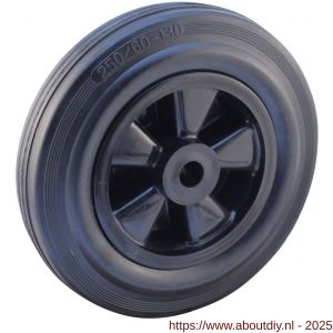 Protempo serie 01 transportwiel los PP velg standaard zwarte rubberen band 250 mm glijlager - A20910892 - afbeelding 1