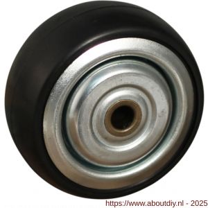 Protempo serie 02 transportwiel los stalen velg standaard zwarte rubberen band 65 mm conisch kogellager - A20910897 - afbeelding 1