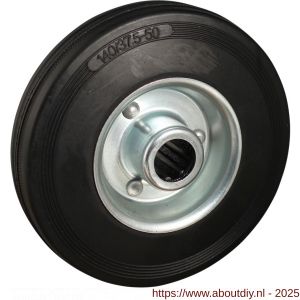 Protempo serie 02 transportwiel los stalen velg standaard zwarte rubberen band 100 mm conisch kogellager - A20910900 - afbeelding 1