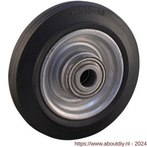 Protempo serie 02 transportwiel los stalen velg standaard zwarte rubberen band 160 mm kogellager - A20910906 - afbeelding 1
