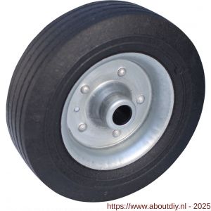 Protempo serie 02 transportwiel los stalen velg standaard zwarte rubberen band 200 mm glijlager - A20910910 - afbeelding 1