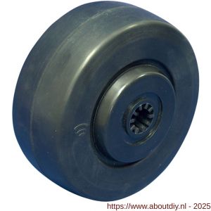 Protempo serie 05 transportwiel los zwarte PP velg zwarte elastische rubberen band ± 65 shore A 125 mm kogellager - A20910630 - afbeelding 1