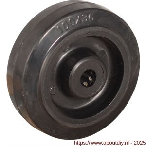 Protempo serie 07 transportwiel los zwarte PA velg zwarte elastische rubberen band ± 70 shore A 125 mm rollager - A20910932 - afbeelding 1